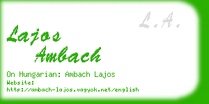 lajos ambach business card